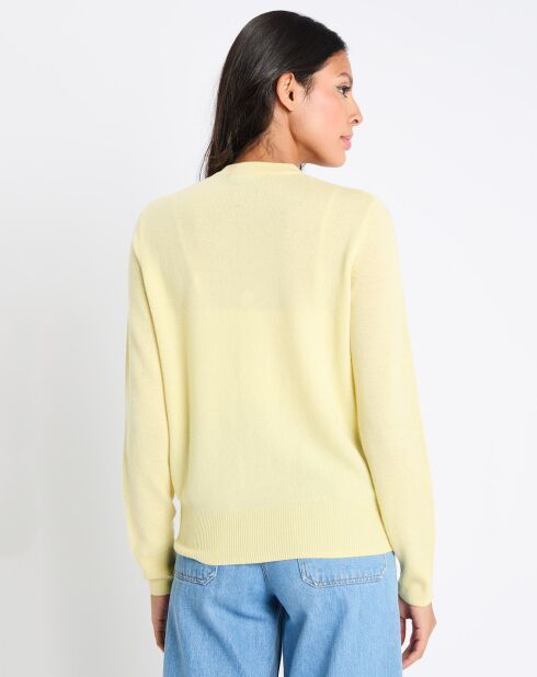 Cardigan 100% Cachemire Zacao jaune