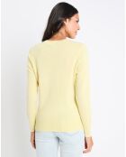 Pull 100% Cachemire Zabri col rond jaune