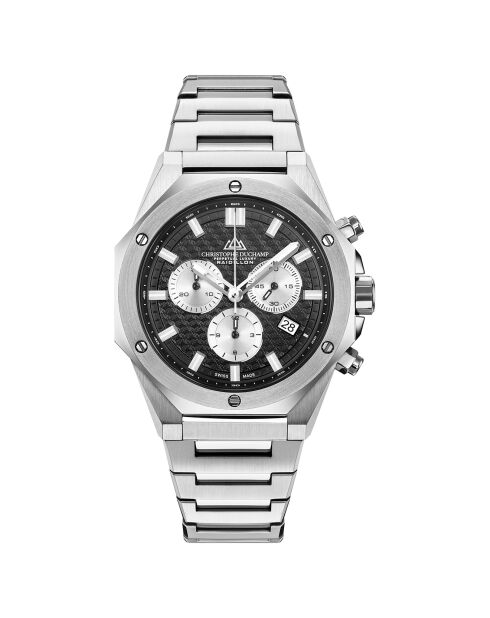 Montre Homme Quartz en Acier Raidillon Chrono argentée