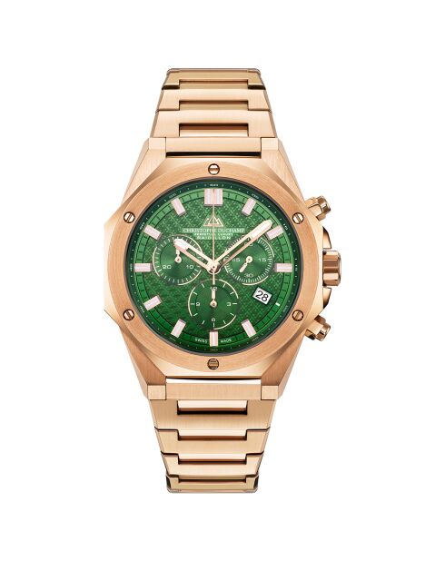 Montre Homme Quartz en Acier Raidillon Chrono rose doré