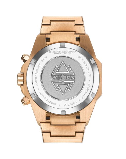Montre Homme Quartz en Acier Raidillon Chrono rose doré