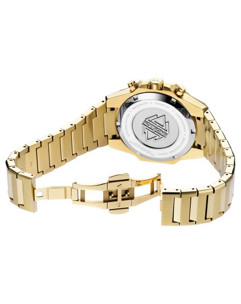 Montre Homme Quartz en Acier Raidillon Chrono dorée