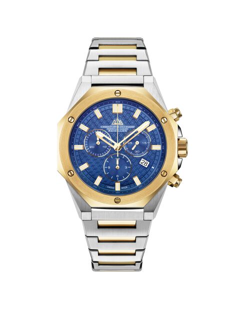 Montre Homme Quartz en Acier Raidillon Chrono argenté/doré