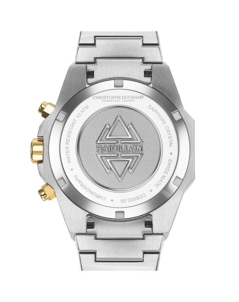 Montre Homme Quartz en Acier Raidillon Chrono argenté/doré