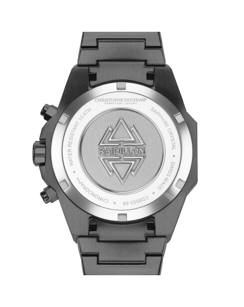Montre Homme Quartz en Acier Raidillon Chrono noire