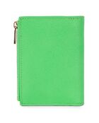 Portefeuille en Cuir Delphino vert écolo - 8.5x11 cm