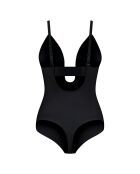 Slanke romper die een diepe zwarte string vormt