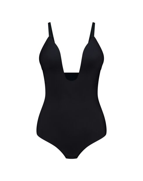 Slanke romper die een diepe zwarte string vormt