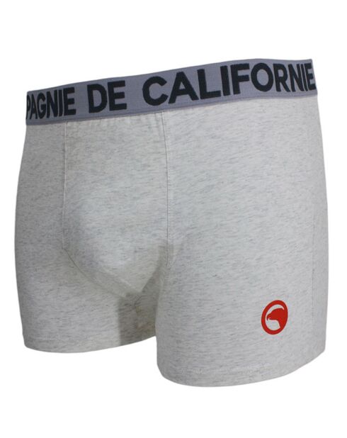 3 Boxers Unis en coton noir/bleu/gris