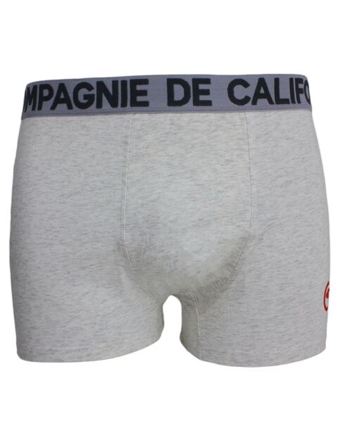 3 Boxers Unis en coton noir/bleu/gris