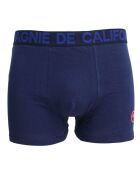 3 Boxers Unis en coton noir/bleu/gris