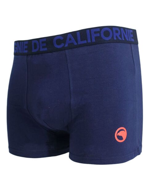 3 Boxers Unis en coton noir/bleu/gris