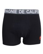 3 Boxers Unis en coton noir/bleu/gris