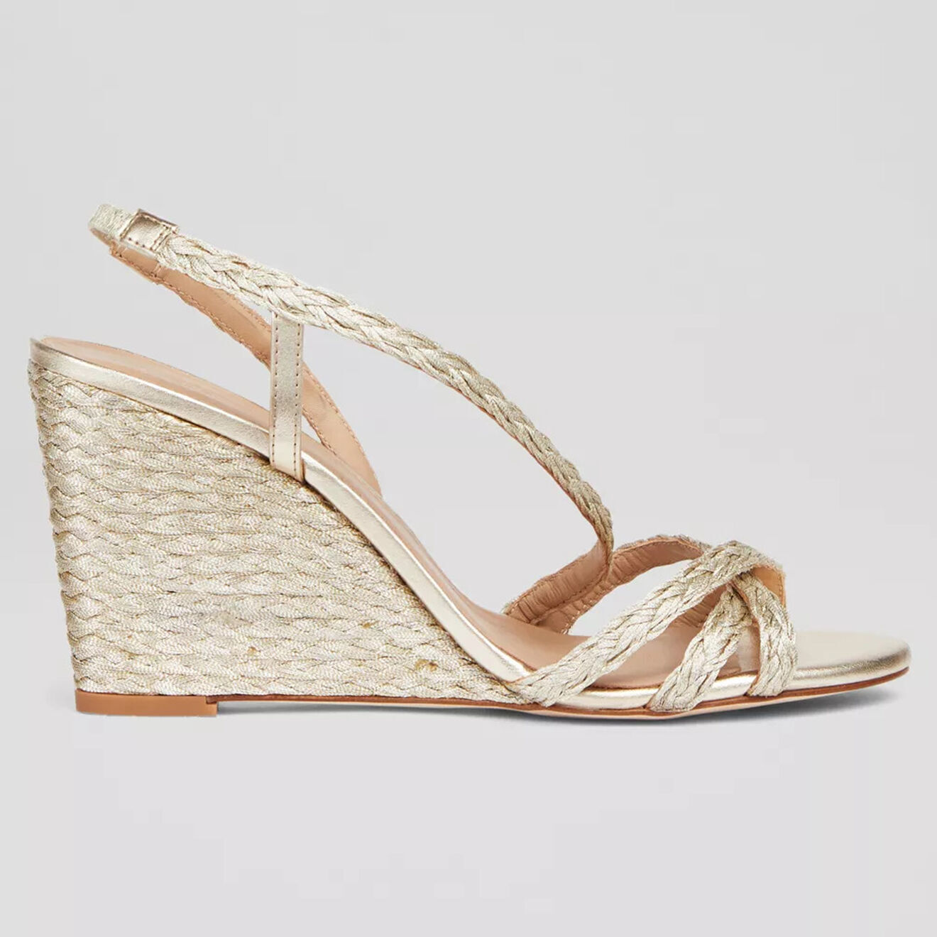 Espadrilles compensees Shiela dorees Talon 7.5 cm