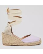 Espadrilles compensées Maureen lilas - Talon 7 cm