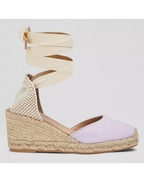 Espadrilles compensées Maureen lilas - Talon 7 cm