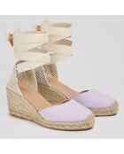 Espadrilles compensées Maureen lilas - Talon 7 cm