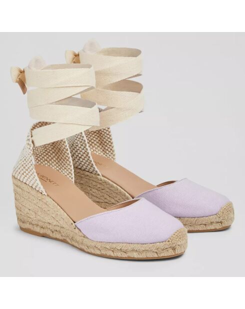 Espadrilles compensées Maureen lilas - Talon 7 cm