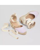 Espadrilles compensées Maureen lilas - Talon 7 cm