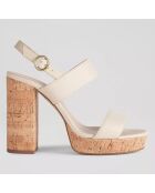 Sandales en Cuir Misty blanches - Talon 10 cm