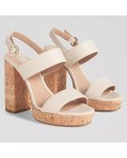 Sandales en Cuir Misty blanches - Talon 10 cm