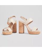 Sandales en Cuir Misty blanches - Talon 10 cm