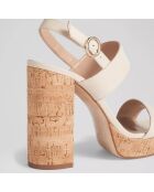 Sandales en Cuir Misty blanches - Talon 10 cm