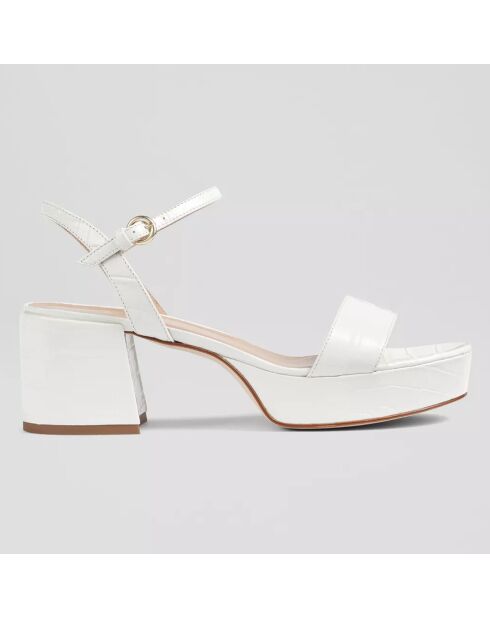 Sandales en Cuir Amia blanches - Talon 6.5 cm