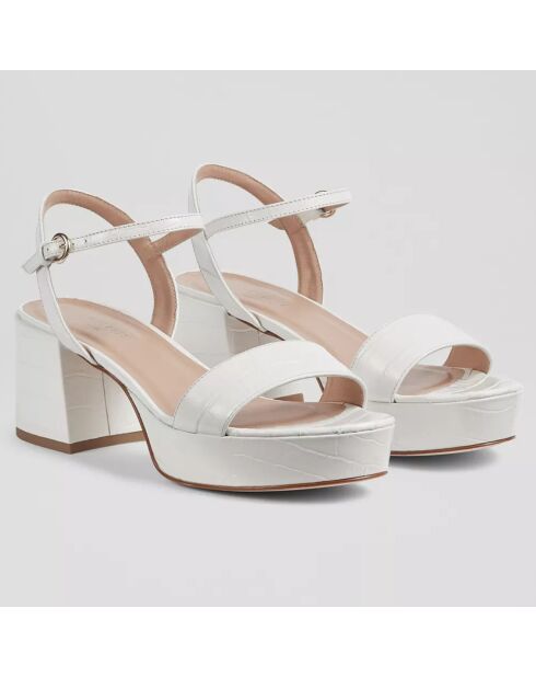 Sandales en Cuir Amia blanches - Talon 6.5 cm