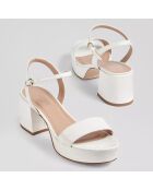 Sandales en Cuir Amia blanches - Talon 6.5 cm