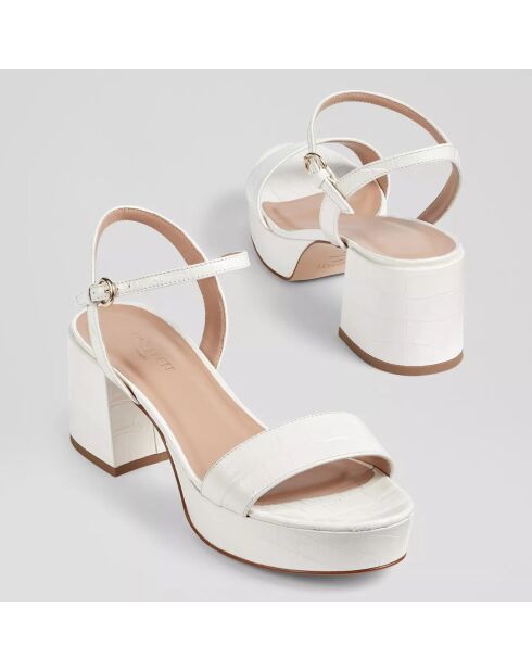 Sandales en Cuir Amia blanches - Talon 6.5 cm