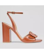 Sandales en Cuir Florance cognac - Talon 10 cm