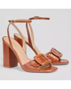 Sandales en Cuir Florance cognac - Talon 10 cm