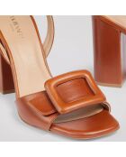 Sandales en Cuir Florance cognac - Talon 10 cm