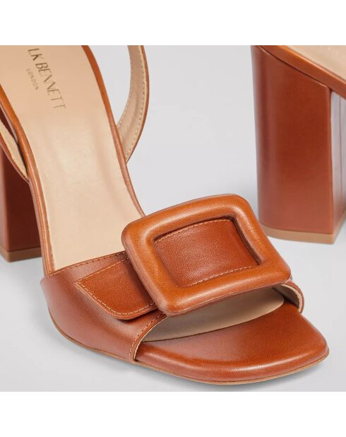 Sandales en Cuir Florance cognac - Talon 10 cm