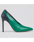 Escarpins en Cuir Quinny vert/noir - Talon 11 cm