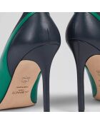 Escarpins en Cuir Quinny vert/noir - Talon 11 cm