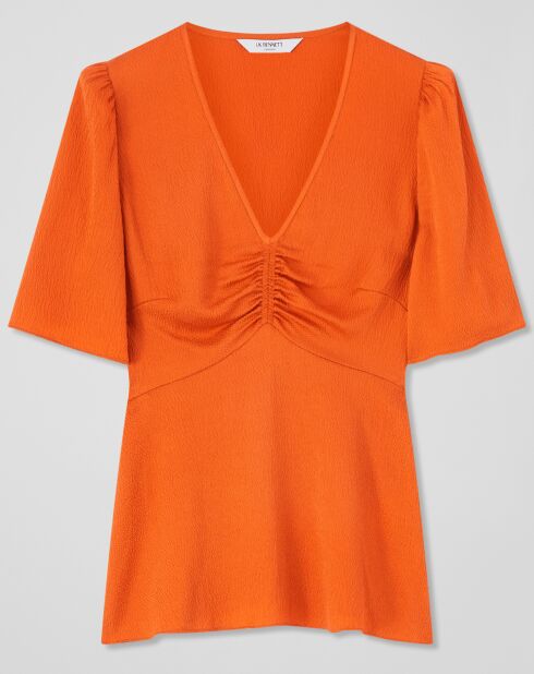 Orangefarbene Bluse Gabbi aus Seidenmischung