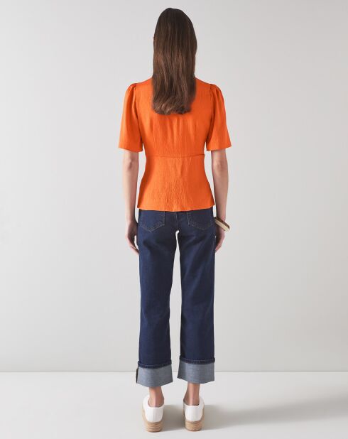 Orangefarbene Bluse Gabbi aus Seidenmischung