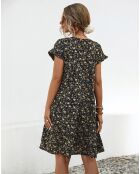 Robe Miriam abricot/noir