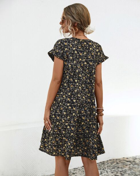 Robe Miriam abricot/noir
