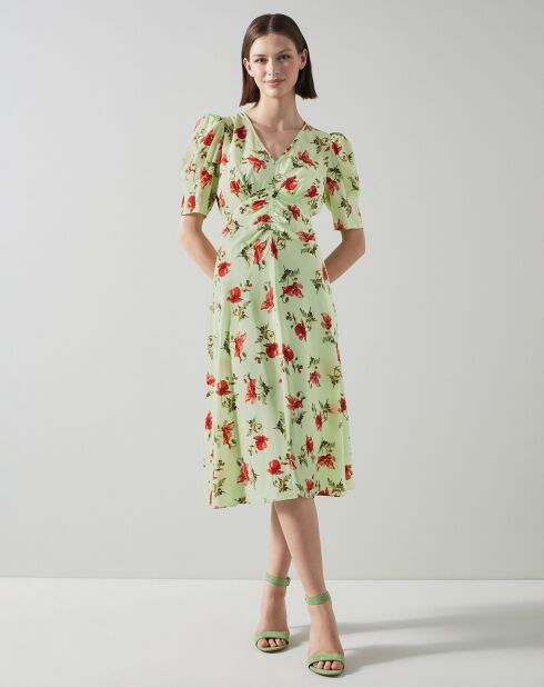 Robe en Soie mélangée Gabbi verte