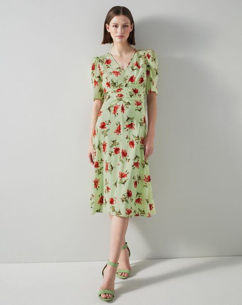 Robe en Soie mélangée Gabbi verte