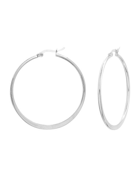 Créoles en Argent Plates Évasées