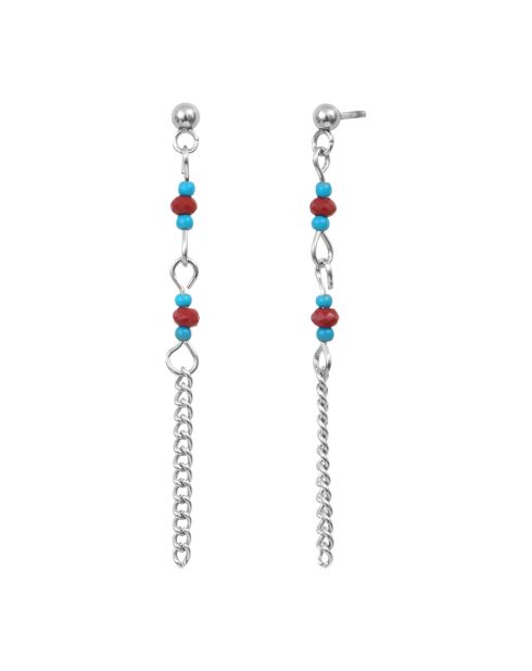 Boucles d'oreilles Acier & Perles