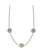 Collier en Argent Doré à l'Or fin & Cristal vert