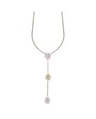 Collier en Argent Doré à l'Or fin & Cristal rose