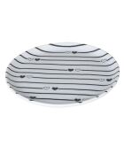 4 Assiettes dessert en Porcelaine blanc/noir - D.15 cm