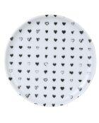 4 Assiettes dessert en Porcelaine blanc/noir - D.15 cm