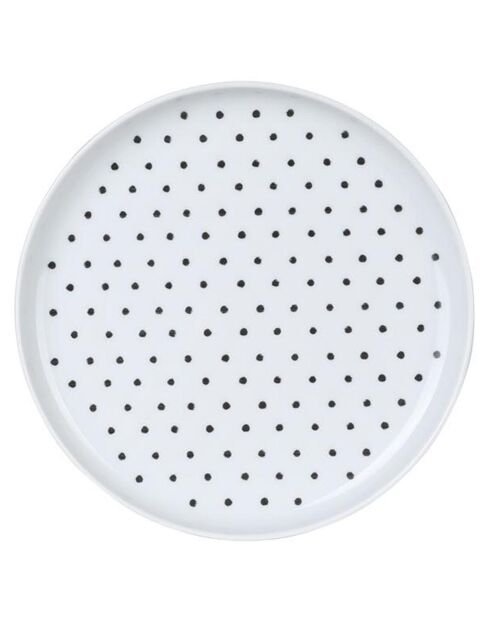 4 Assiettes dessert en Porcelaine blanc/noir - D.15 cm
